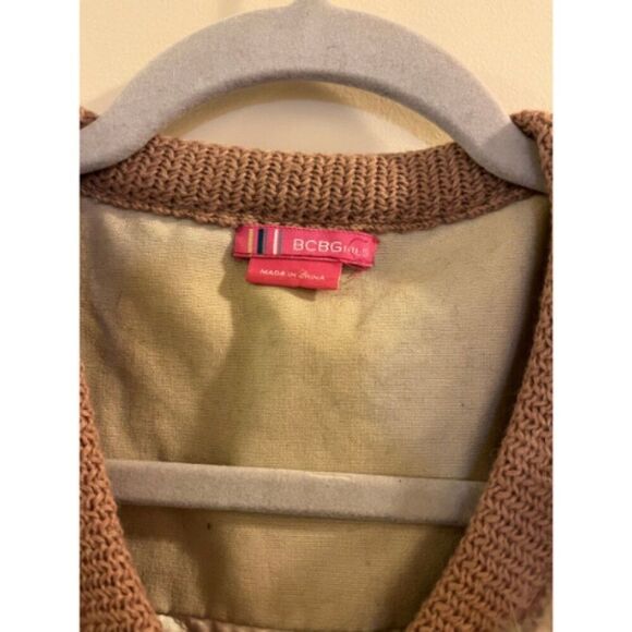 BCBGirls Vest Women Brown Rabbit Fur Wool Bow Tie Open Sleeveless - Picture 2 of 12